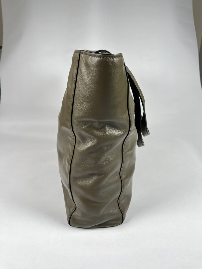 MIU MIU - DARK GREEN VITELLO LUX TOTE