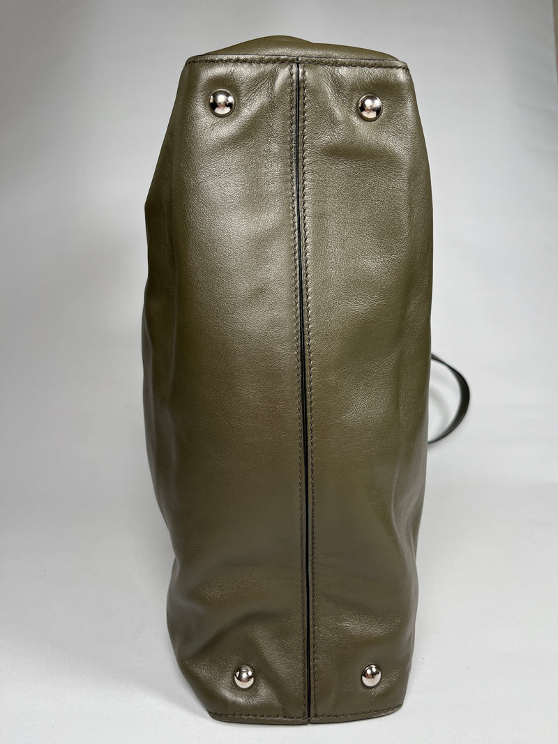 MIU MIU - DARK GREEN VITELLO LUX TOTE