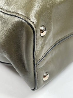 MIU MIU - DARK GREEN VITELLO LUX TOTE