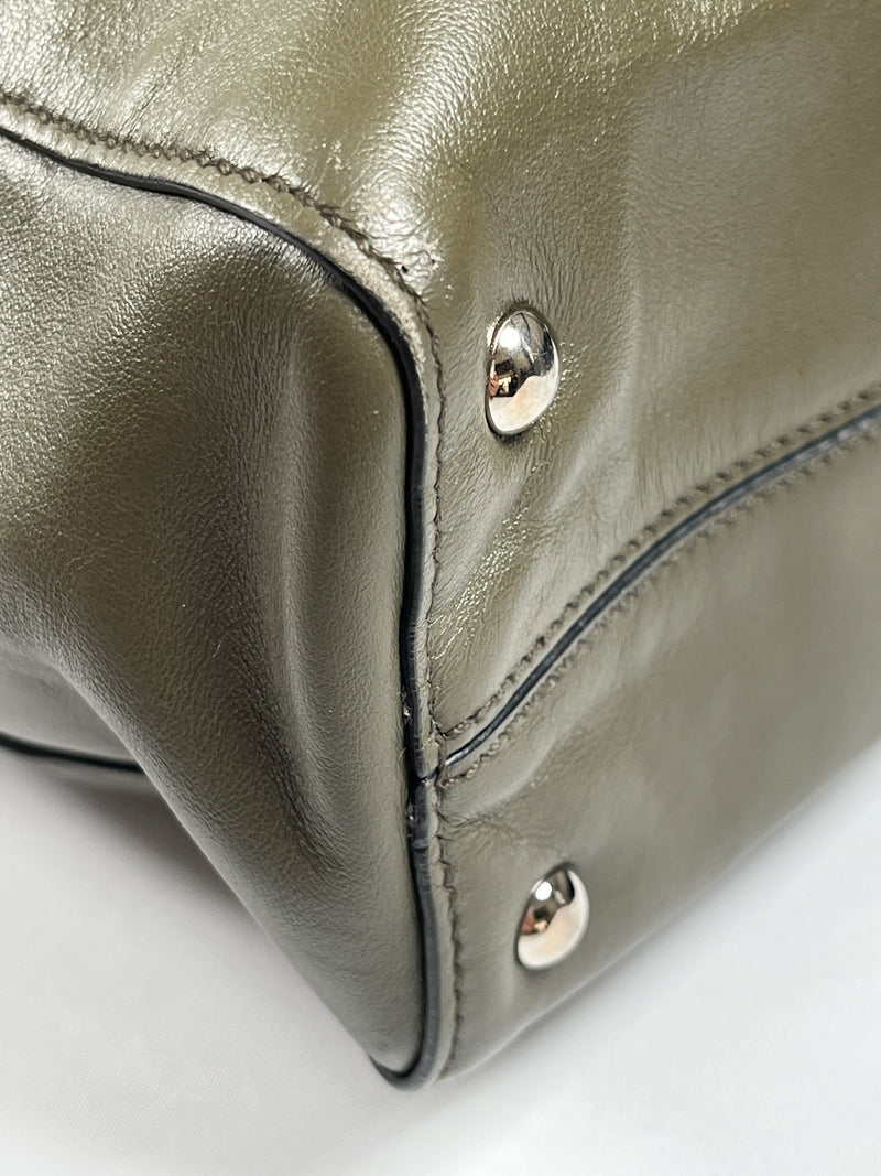 MIU MIU - DARK GREEN VITELLO LUX TOTE