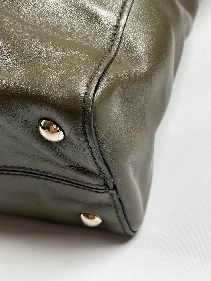 MIU MIU - DARK GREEN VITELLO LUX TOTE