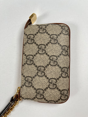 GUCCI - BEIGE GG SUPREME CANVAS KEY CASE