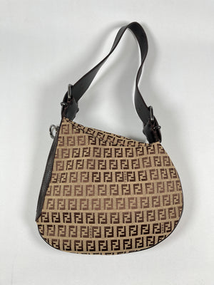 FENDI - ZUCCHINO FF OYSTER SHOULDER BAG