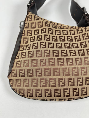 FENDI - ZUCCHINO FF OYSTER SHOULDER BAG
