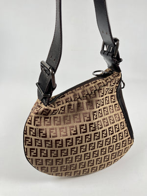 FENDI - ZUCCHINO FF OYSTER SHOULDER BAG