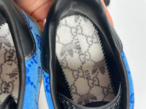 GUCCI - x ADIDAS GAZELLE TRAINERS BLUE MONO - SZ W 8 / M 7.5 US