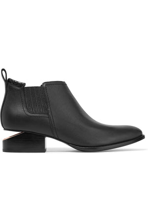 ALEXANDER WANG - KORI CUT-OUT BLACK LEATHER ANKLE BOOTS - NEW IN BOX