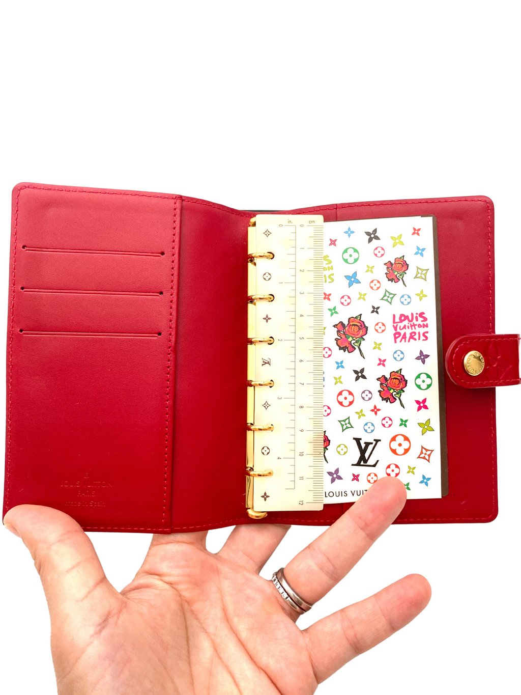 LOUIS VUITTON - AGENDA PM IN RED MONOGRAM VERNIS