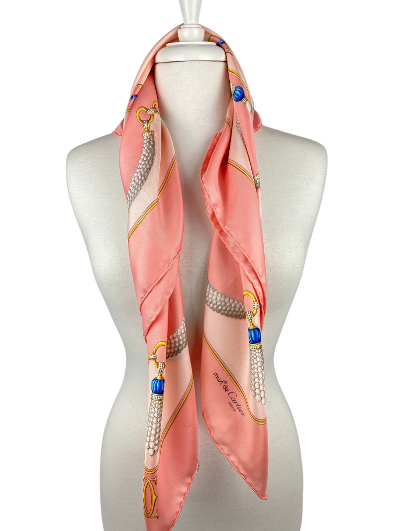 CARTIER - MUST DE CARTIER JEWELLERY PRINT SILK SCARF