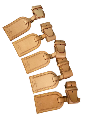 LOUIS VUITTON - LEATHER LUGGAGE TAG & POIGNET SET (5 AVAILABLE)