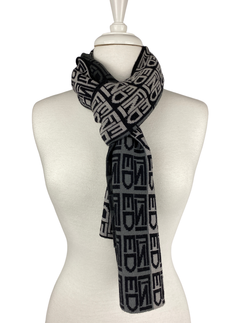 Fendi Outlet Fendi Head Scarf Mens Fendi Scarf Black And White