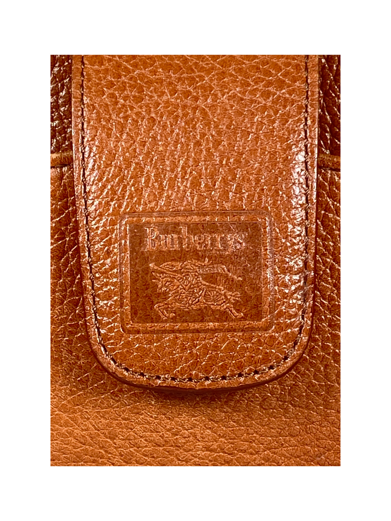 BURBERRY - TAN PEBBLED LEATHER CROSS BODY BAG - VINTAGE
