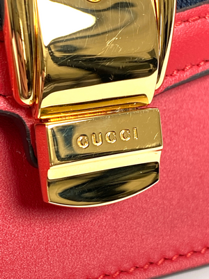 GUCCI - MINI SYLVIE LEATHER CHAIN BAG IN RED