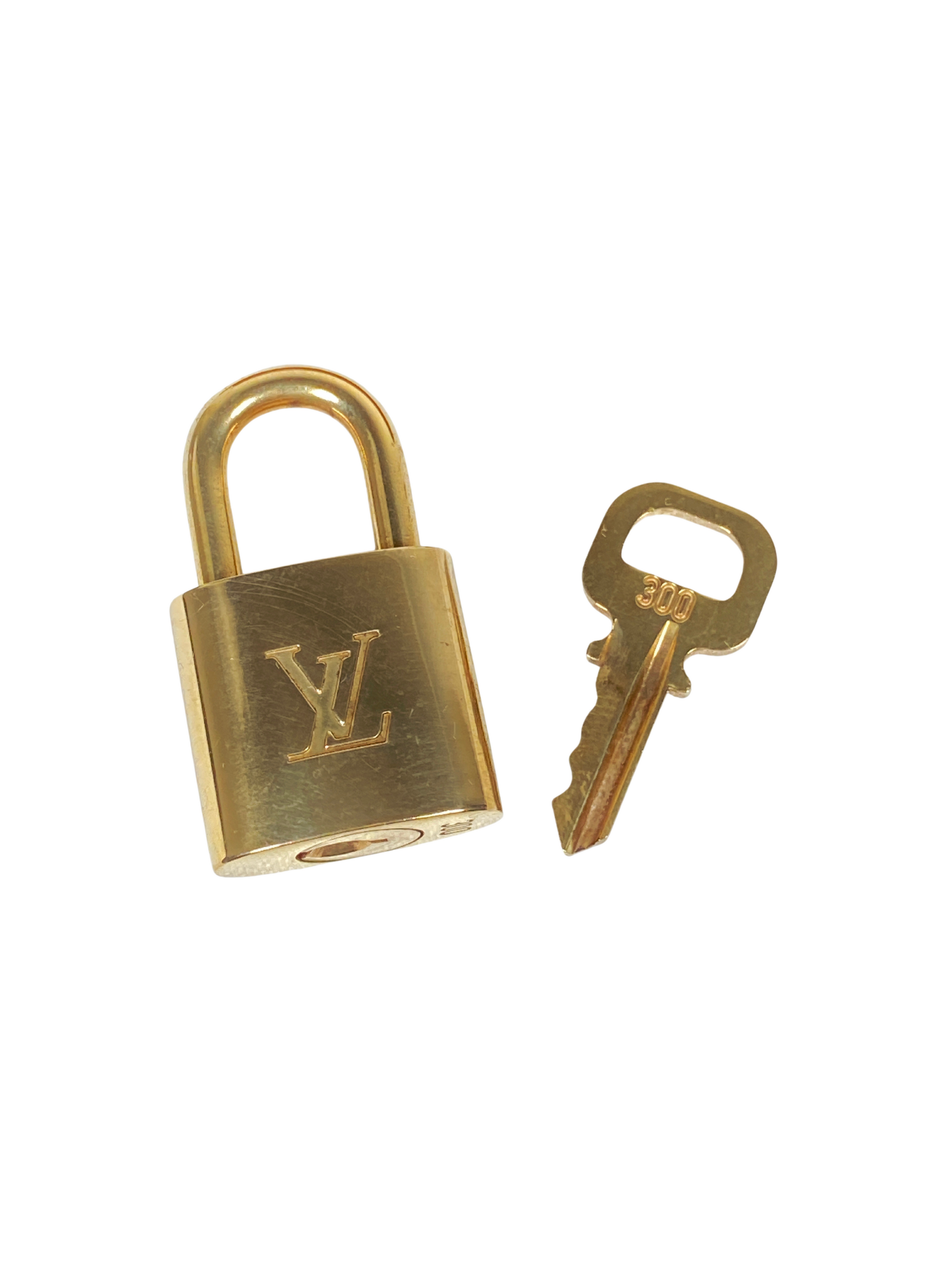 LOUIS VUITTON Brass Lock and Key Set #300 228355