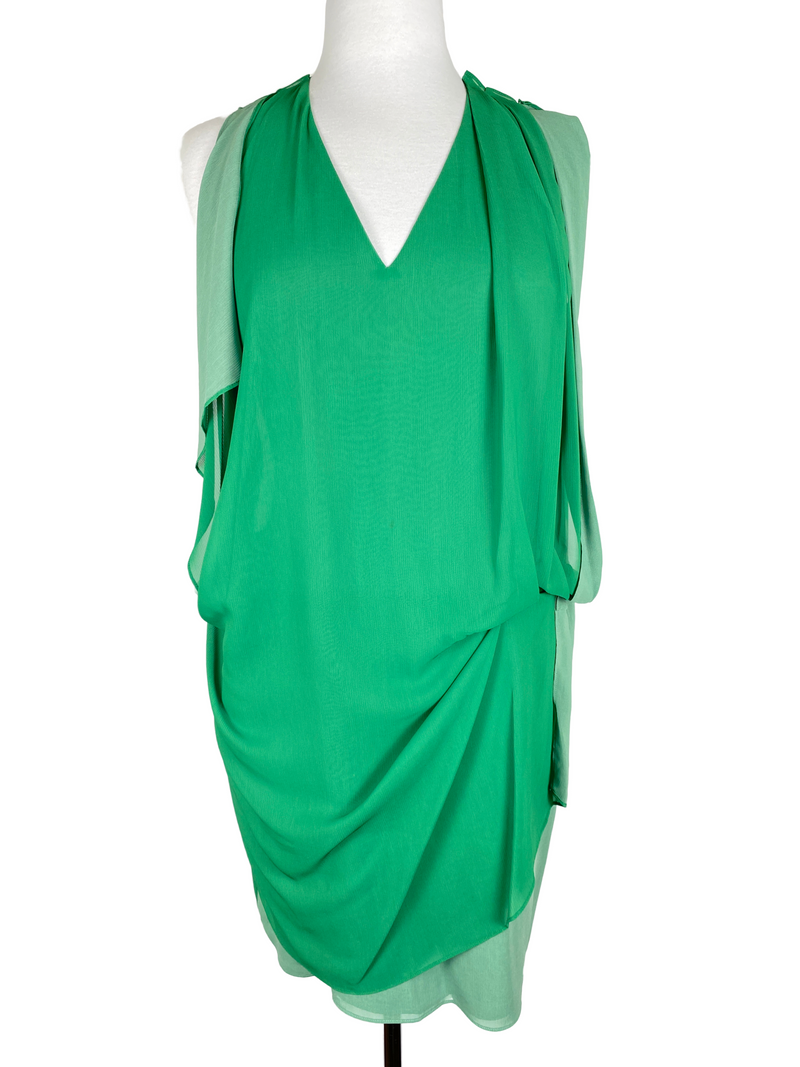ACNE STUDIOS - MALLORY CONTRAST DRESS GREEN - SZ 40 / 12 AUS