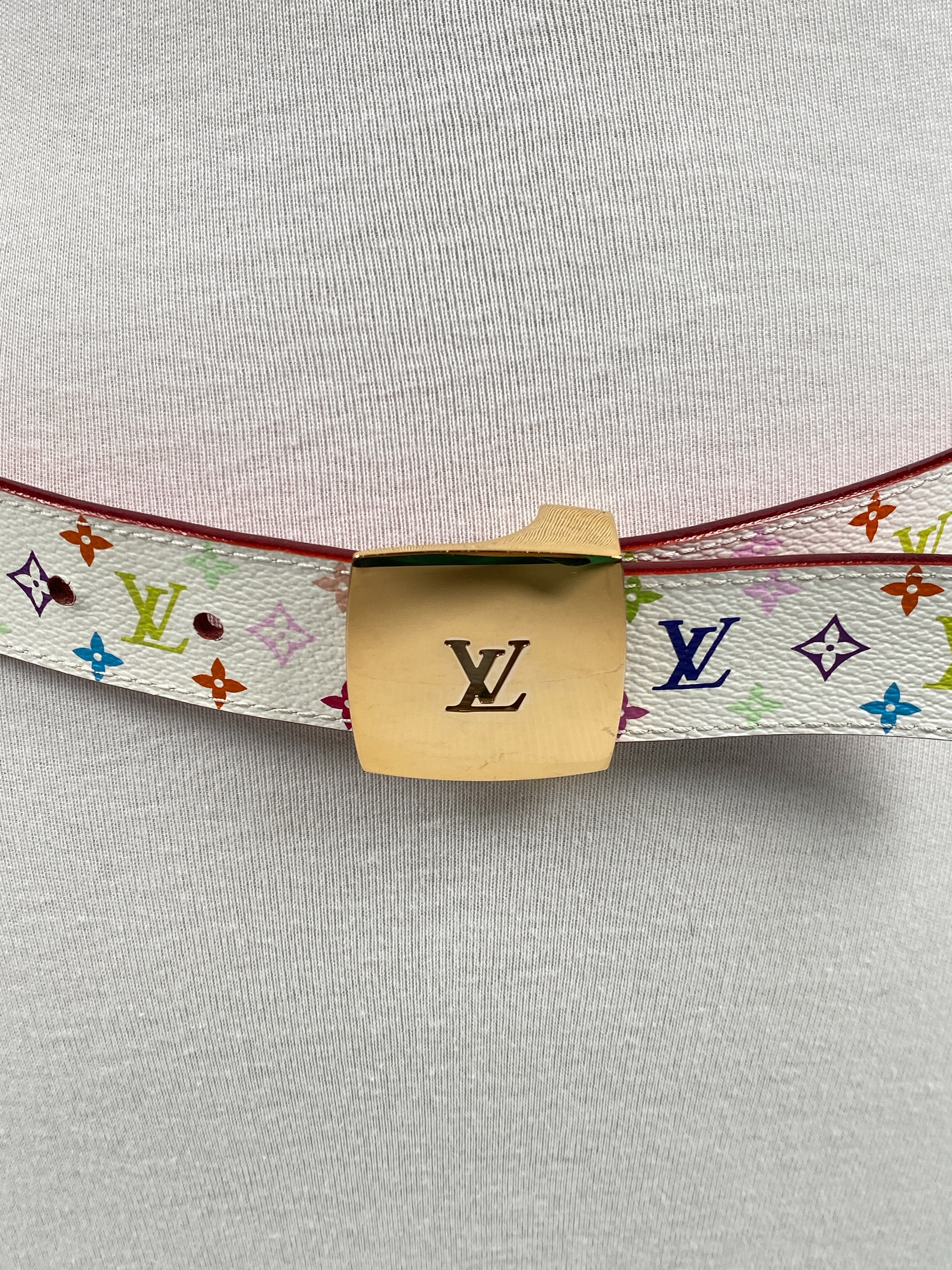 LOUIS VUITTON Monogram Multicolor LV Cut Reversible Belt 80 32