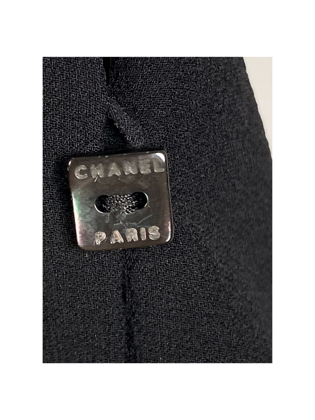 CHANEL - VINTAGE BLACK SILK BUTTONED CROPPED TANK - Sz S
