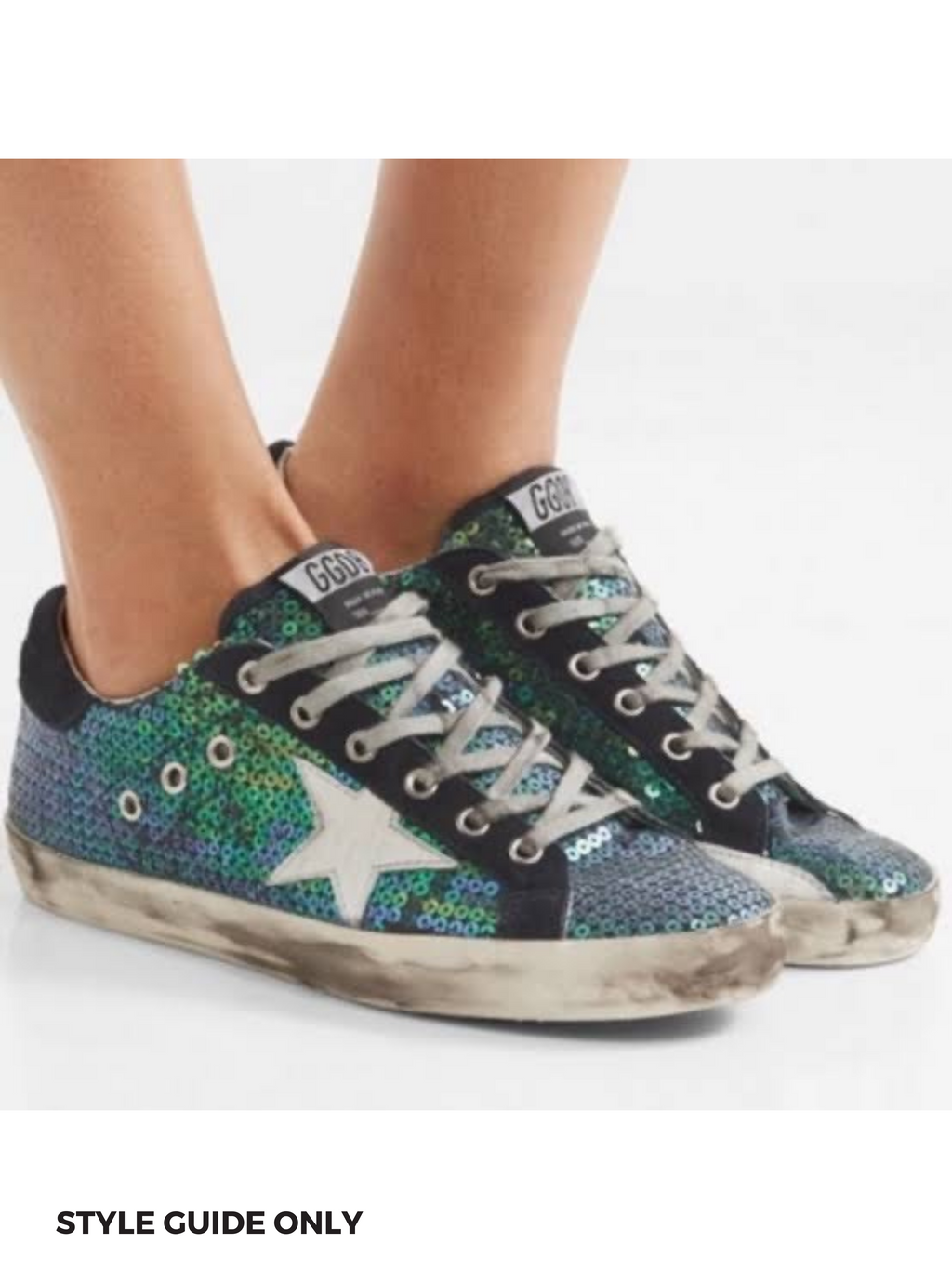 GOLDEN GOOSE - MERMAID SEQUIN SUPERSTAR SNEAKERS - SZ 38