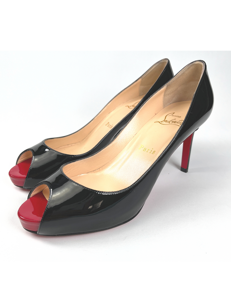 CHRISTIAN LOUBOUTIN - MATER CLAUDE 85 BLACK PUMPS - SZ 37.5