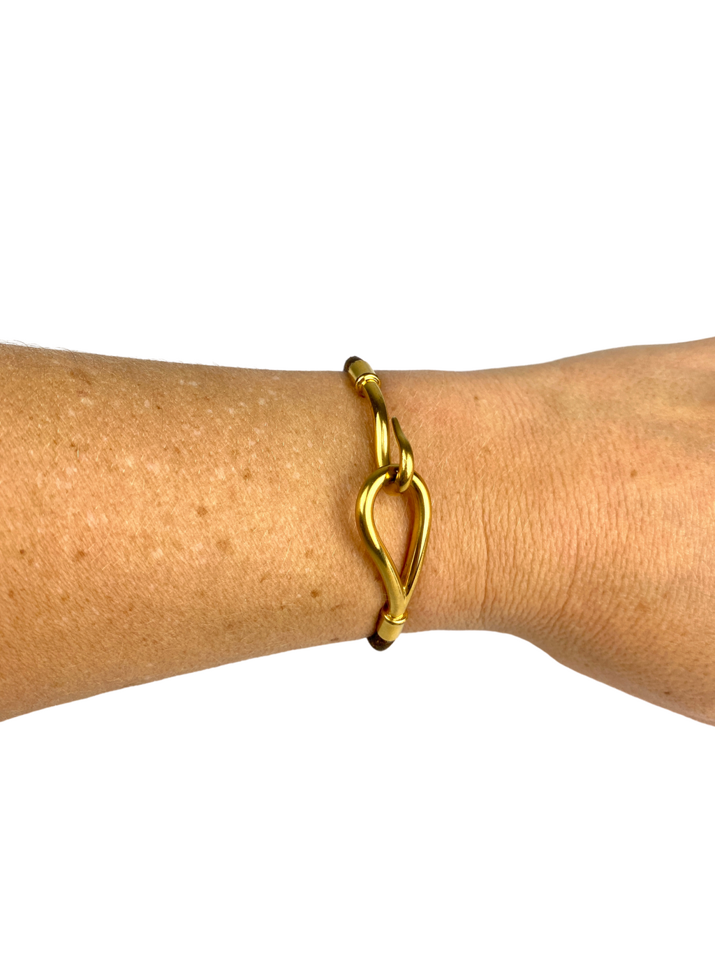 HERMES - JUMBO BRACELET IN BROWN WITH GOLD HARDWARE