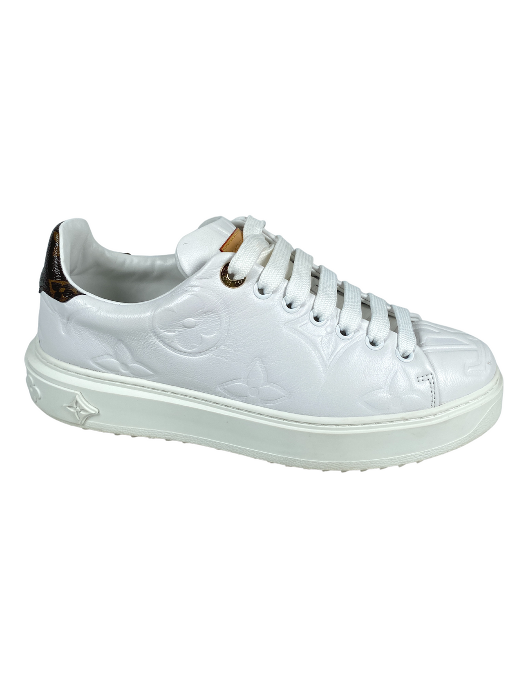LOUIS VUITTON - TIME OUT SNEAKER IN WHITE - SZ 38