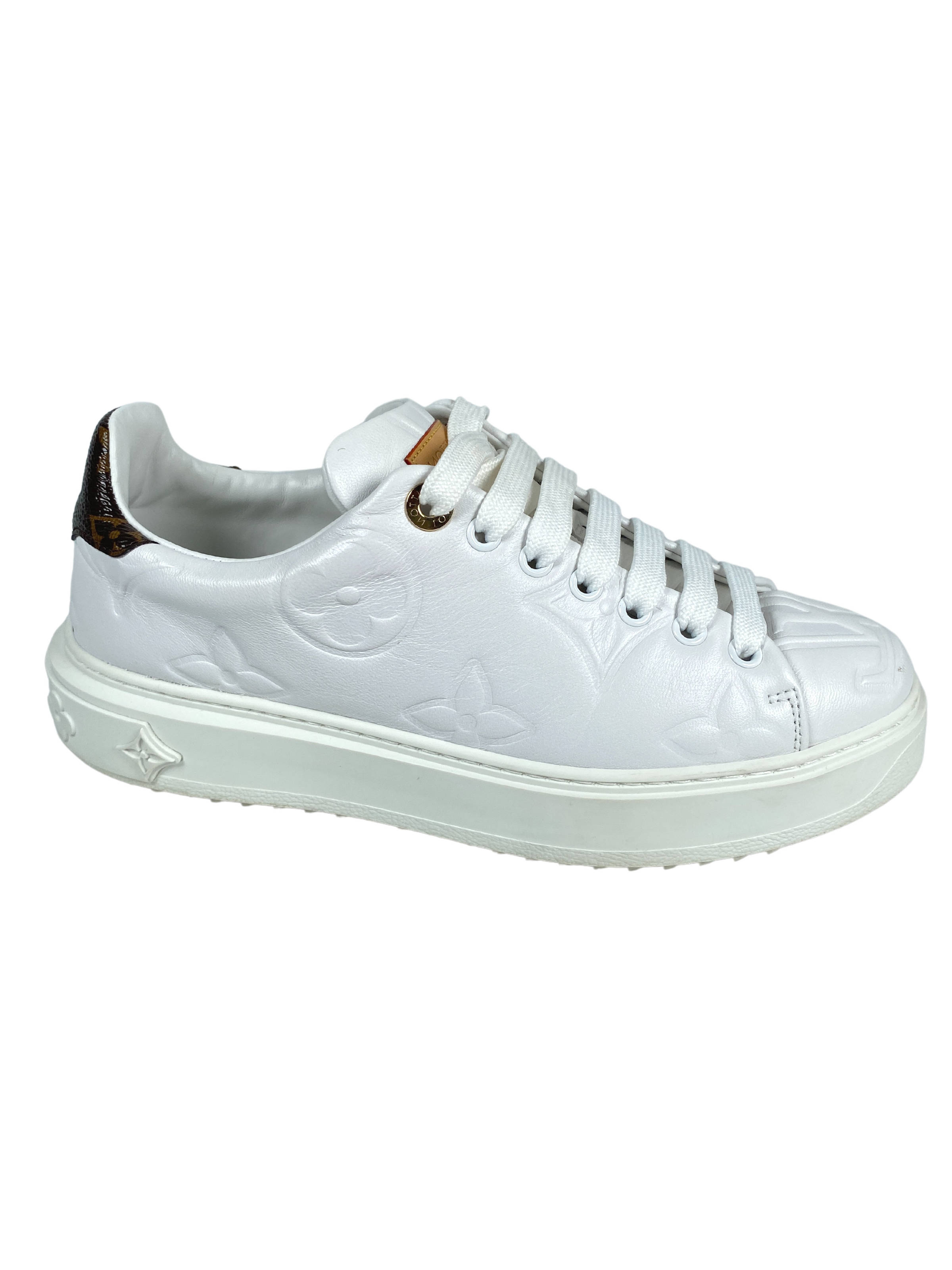 Louis Vuitton Time Out Sneakers Athletic Shoes White Sz 38