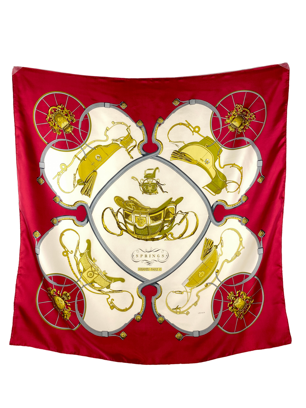 HERMÉS - SPRINGS BY PHILIPPE LEDOUX SILK SCARF 90