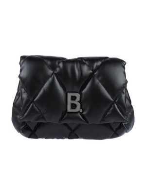 BALENCIAGA - TOUCH PUFFY QUILTED BLACK LEATHER CLUTCH BAG - NEW