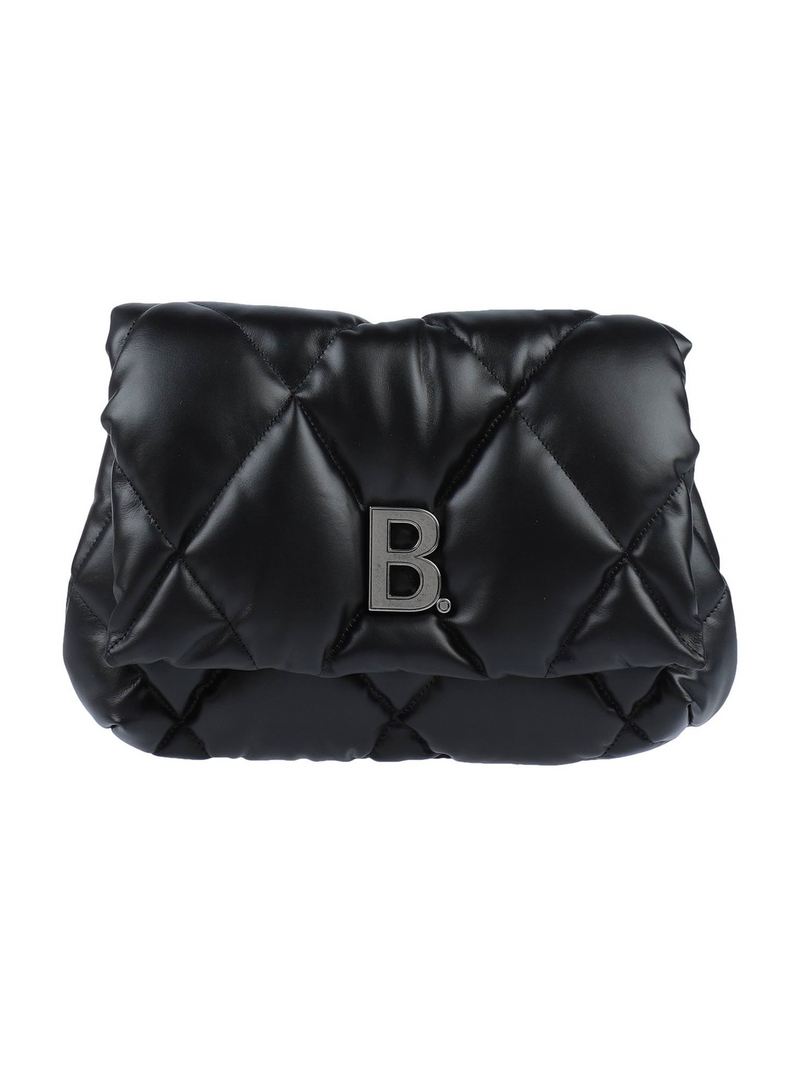 BALENCIAGA - TOUCH PUFFY QUILTED BLACK LEATHER CLUTCH BAG - NEW