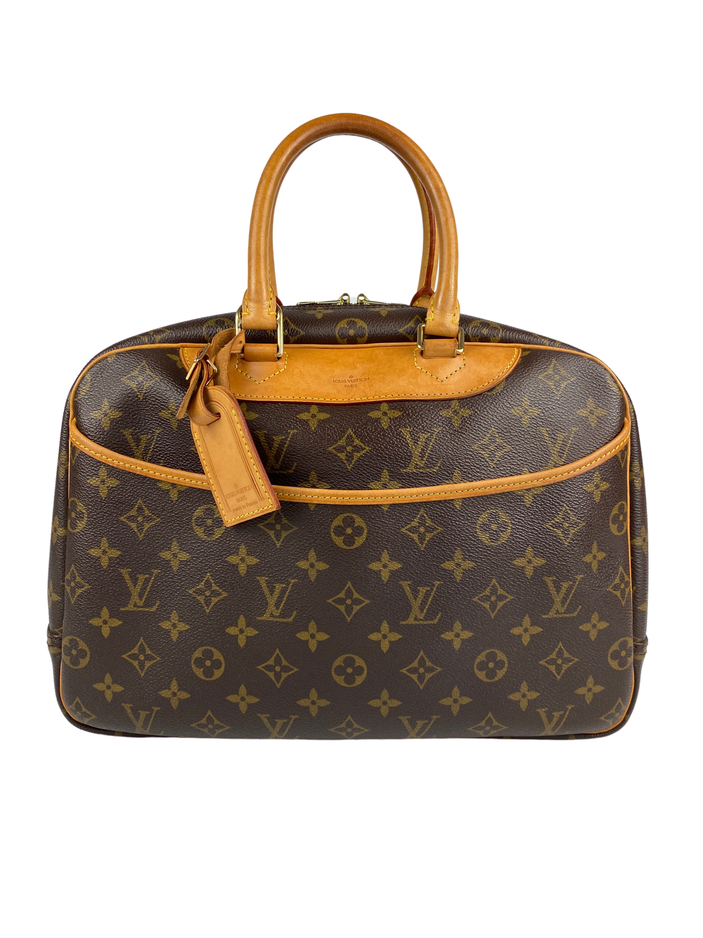 Louis Vuitton, Bags, New Vachetta Louis Vuitton Monogram Deauville Bowling  Vanity Hand Bag