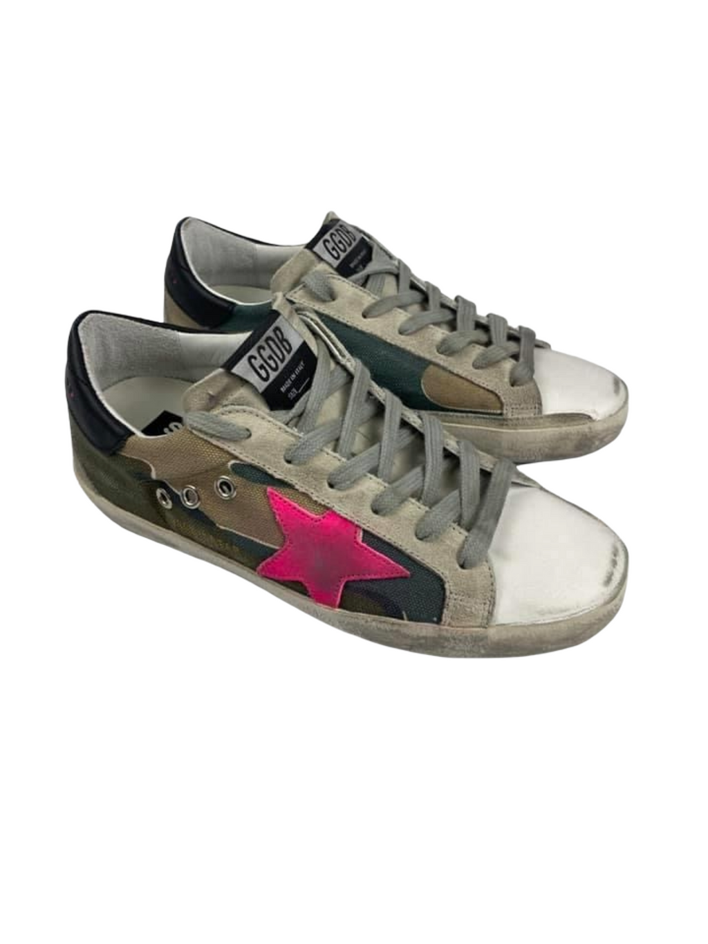 GGDB - CAMO & FUCHSIA SUPERSTARS - SZ 36 - NEW IN BOX