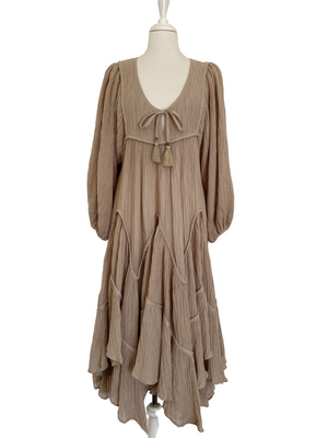 ZIMMERMANN - BAYOU CRINKLED RAMIE & COTTON DRESS - SZ 1