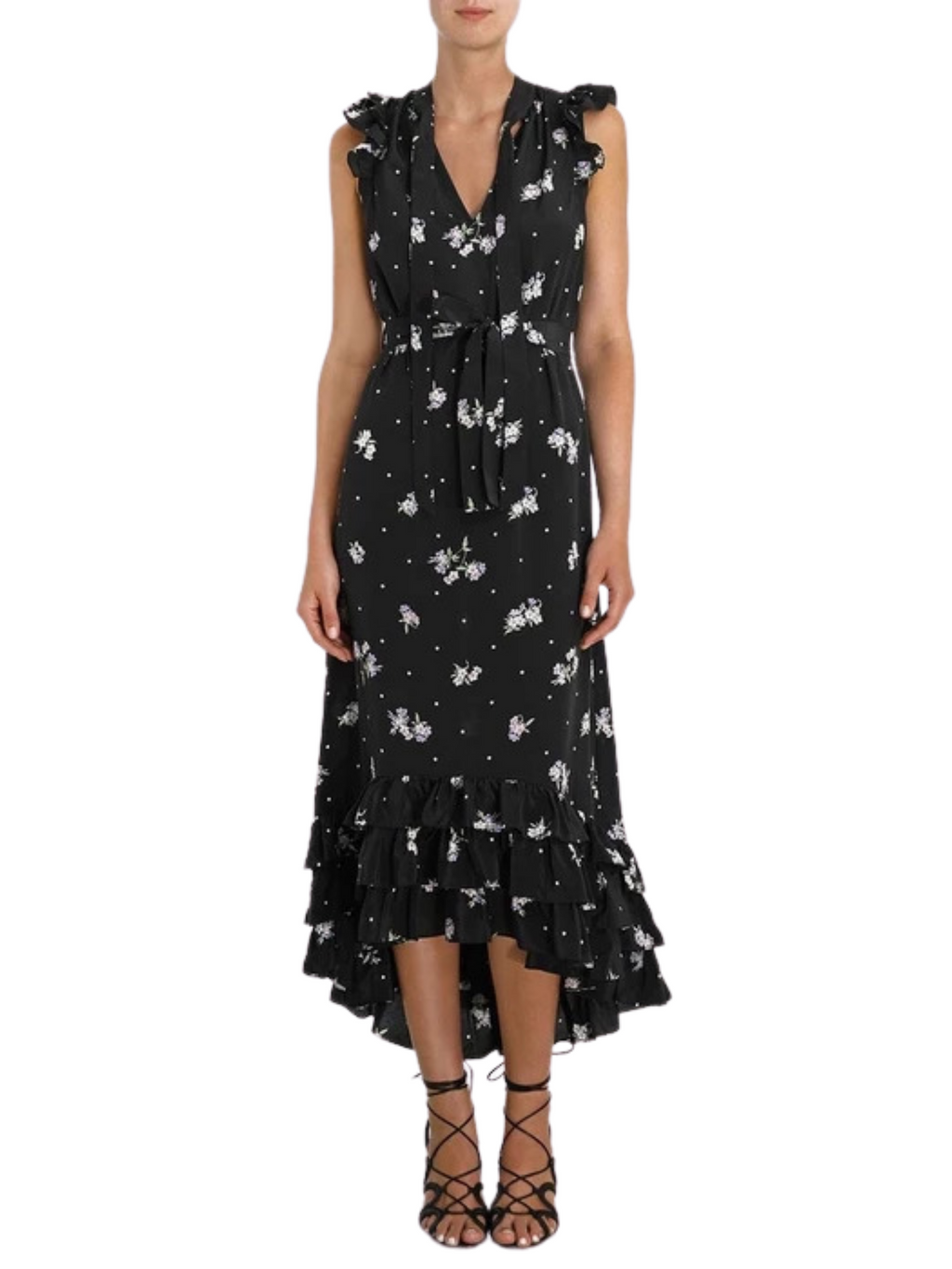 ZIMMERMANN - BLACK FLUTTER SMOCK DRESS - SZ 3 - NEW
