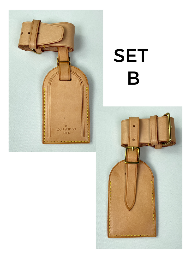 LOUIS VUITTON - LEATHER LUGGAGE TAG & POIGNET SET (5 AVAILABLE)