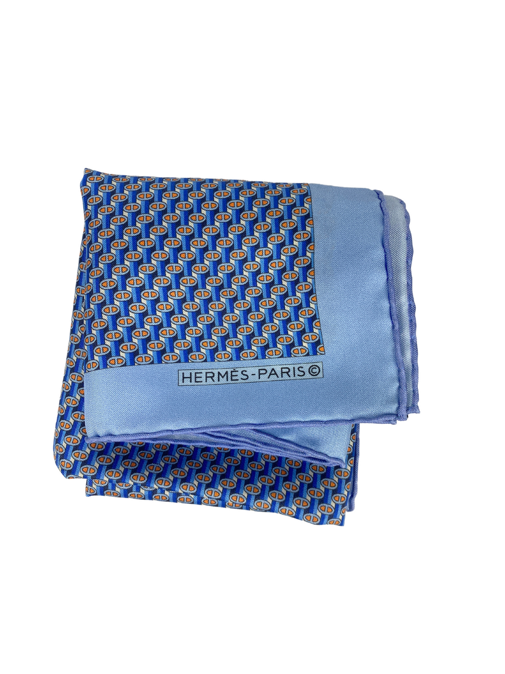 HERMÉS - LIGHT BLUE SILK POCKET SQUARE