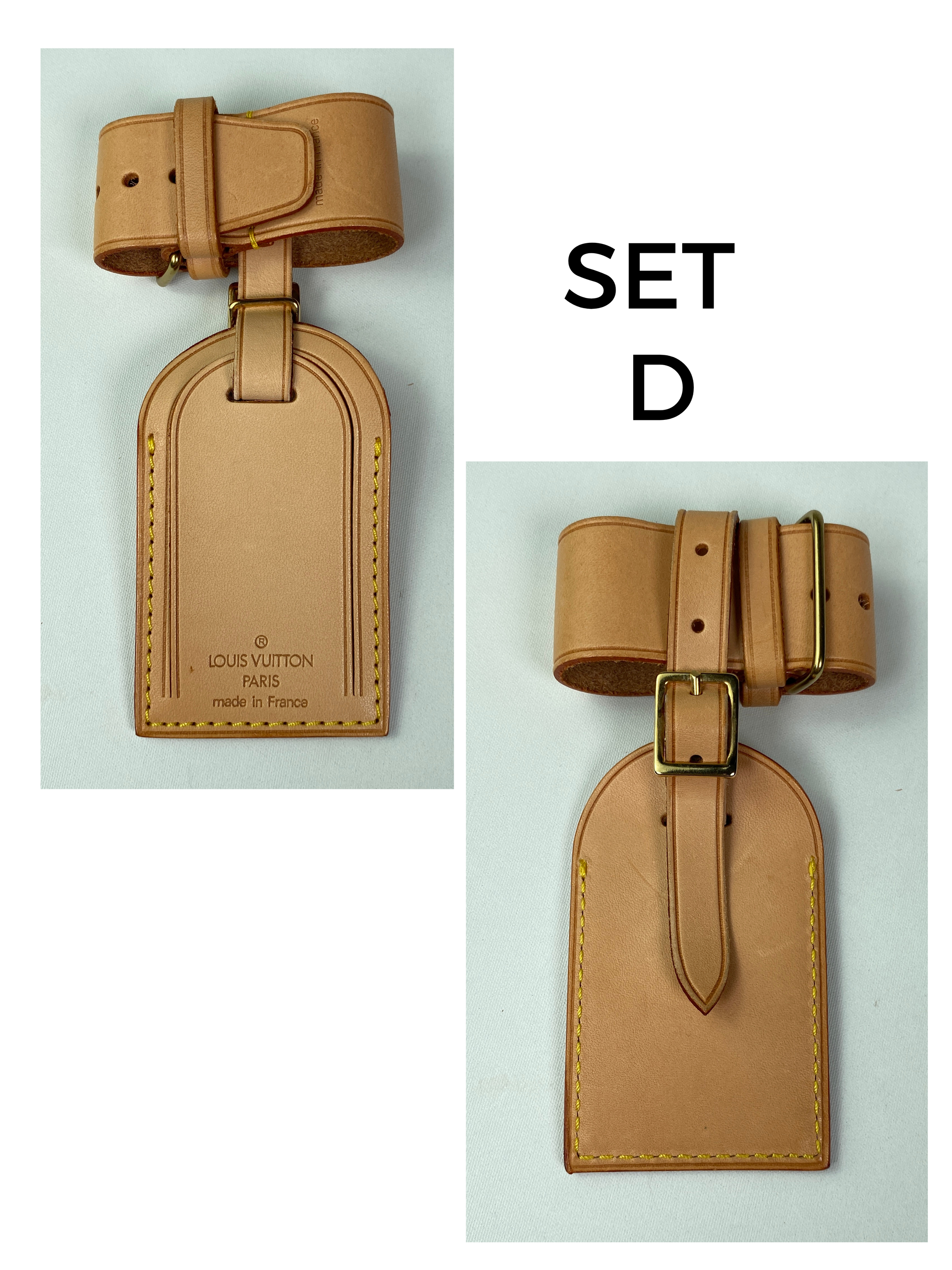 Louis Vuitton Vachetta Luggage Tag and Poignet Set Leather ref.342272 -  Joli Closet