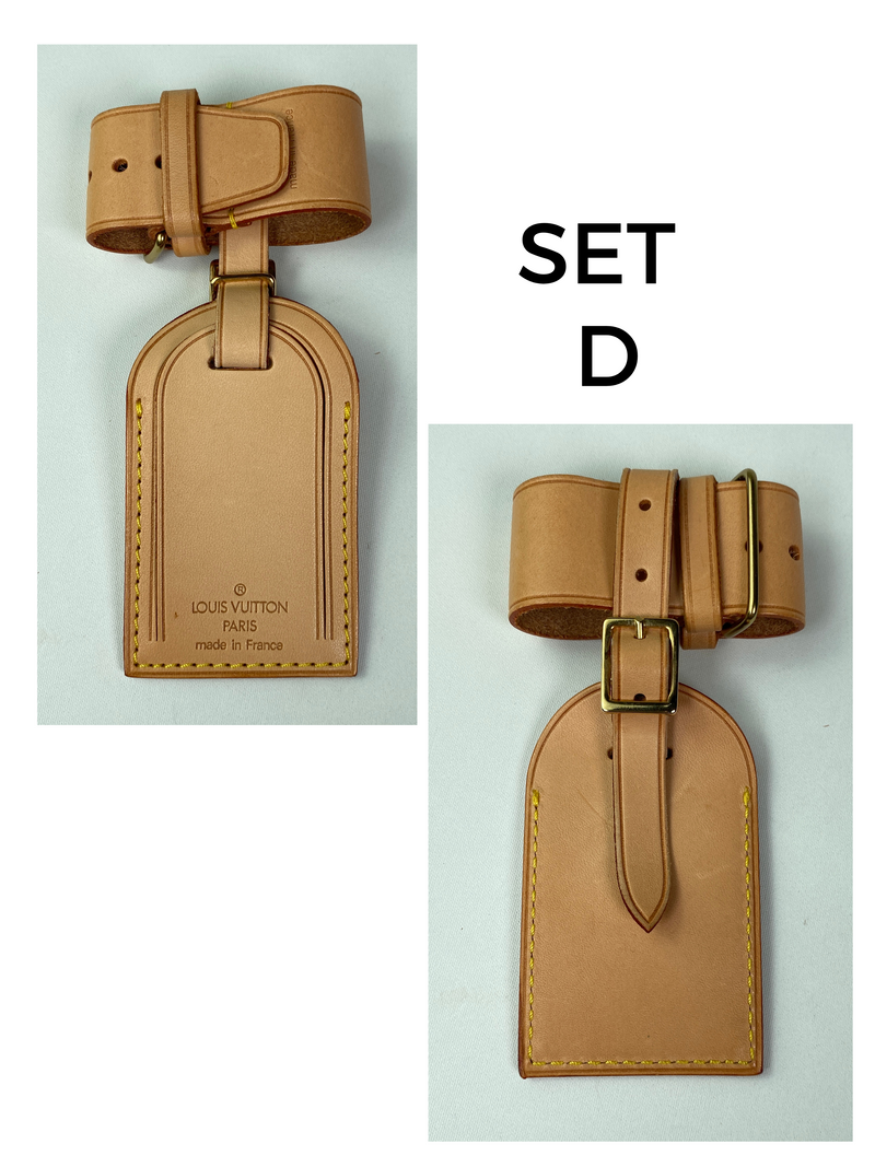 LOUIS VUITTON - LEATHER LUGGAGE TAG & POIGNET SET (5 AVAILABLE)