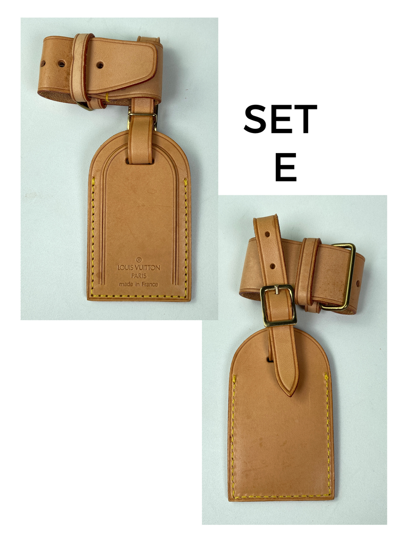 LOUIS VUITTON - LEATHER LUGGAGE TAG & POIGNET SET (5 AVAILABLE)