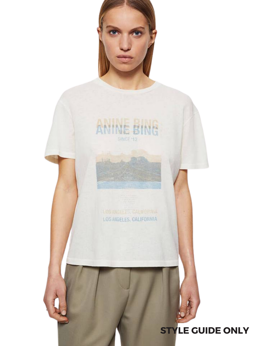 ANINE BING - HARPER T-SHIRT DESERT ROAD - SZ MED - NEW