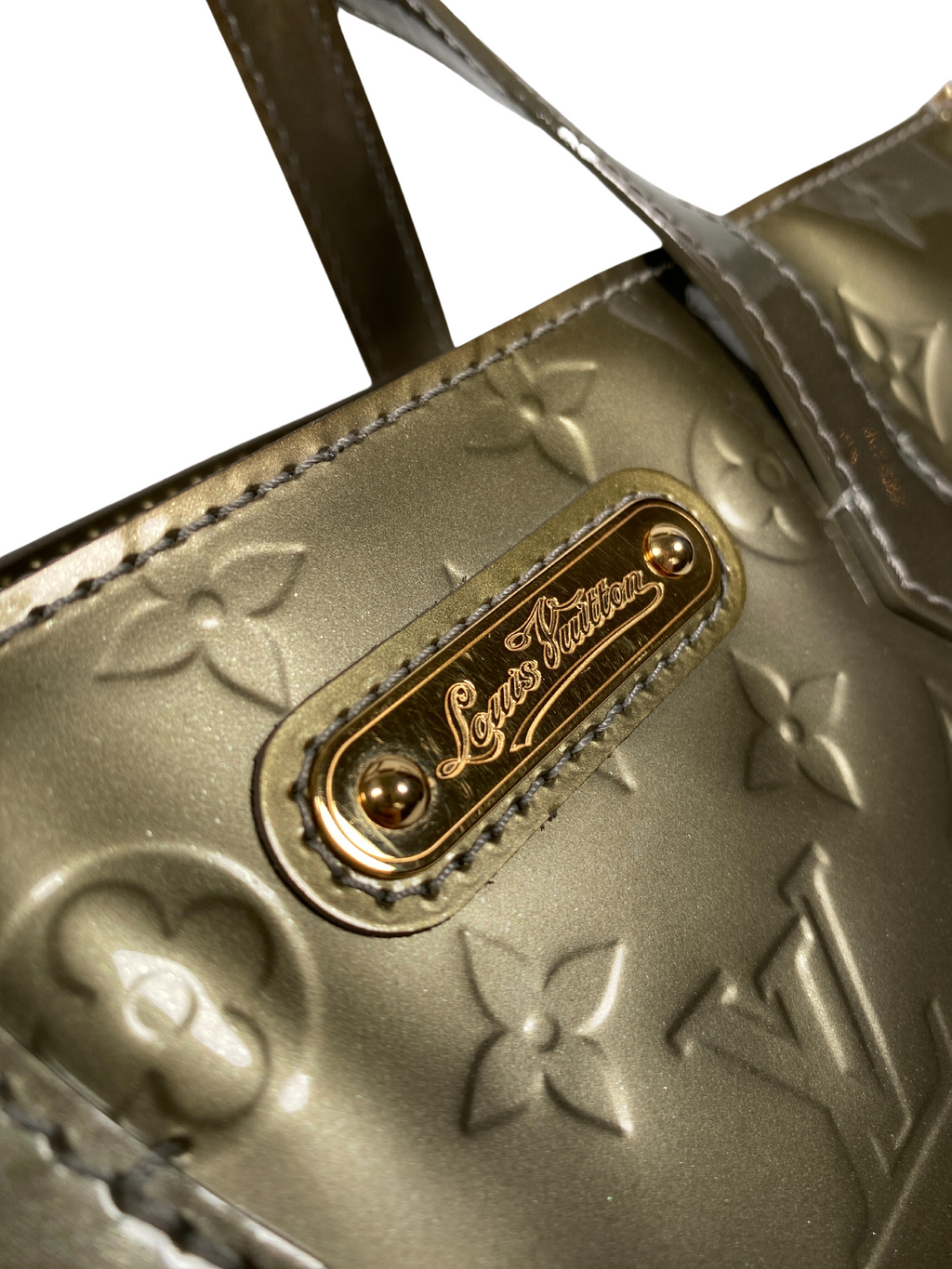 LOUIS VUITTON - WILSHIRE PM IN VERT BRONZE MONOGRAM VERNIS