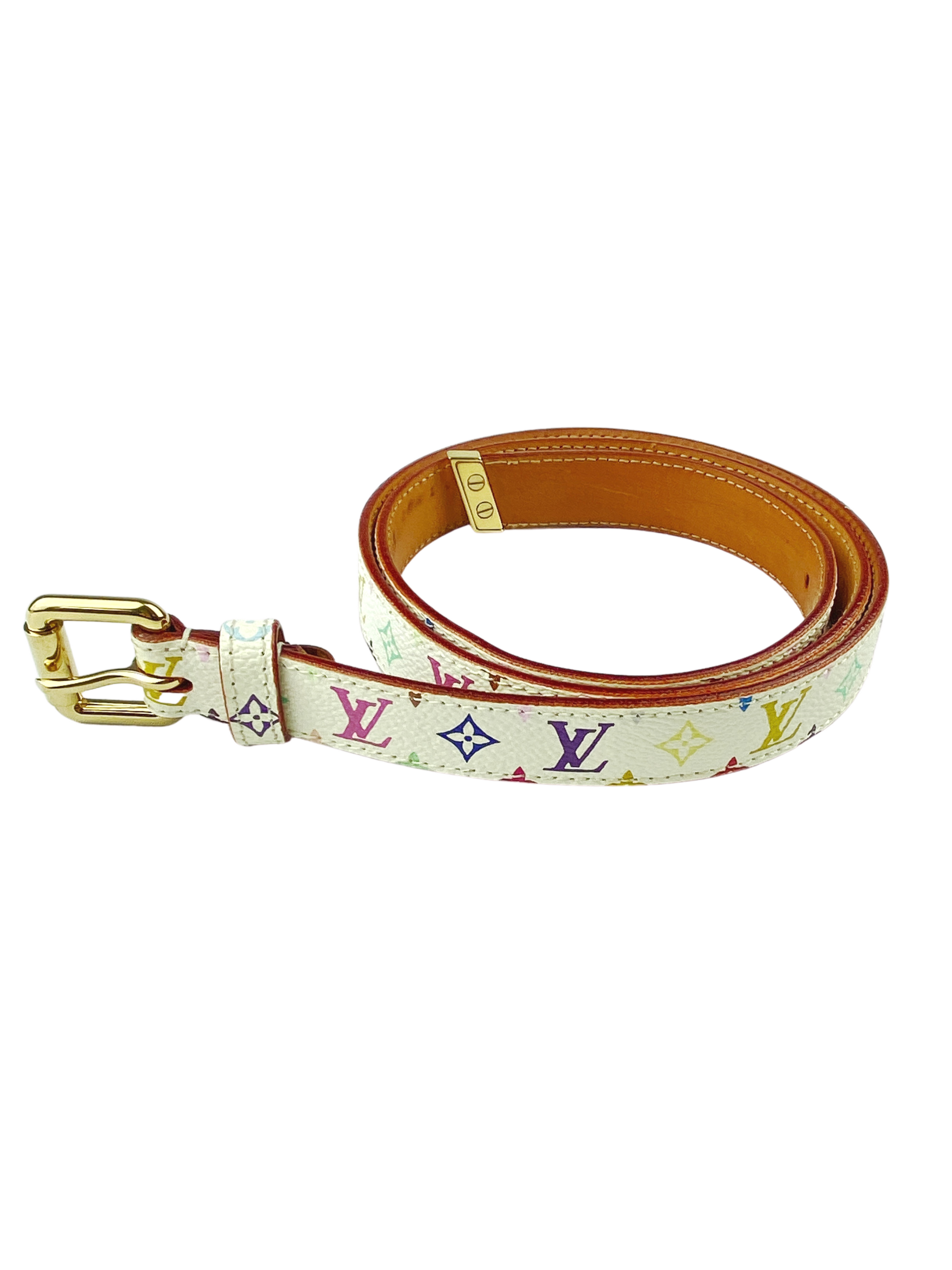 LOUIS VUITTON - MURAKAMI MULTICOLOUR MONOGRAM SLIM BELT – RE LOUIS VUITTON - MURAKAMI MULTICOLOUR MONOGRAM SLIM BELT – RE