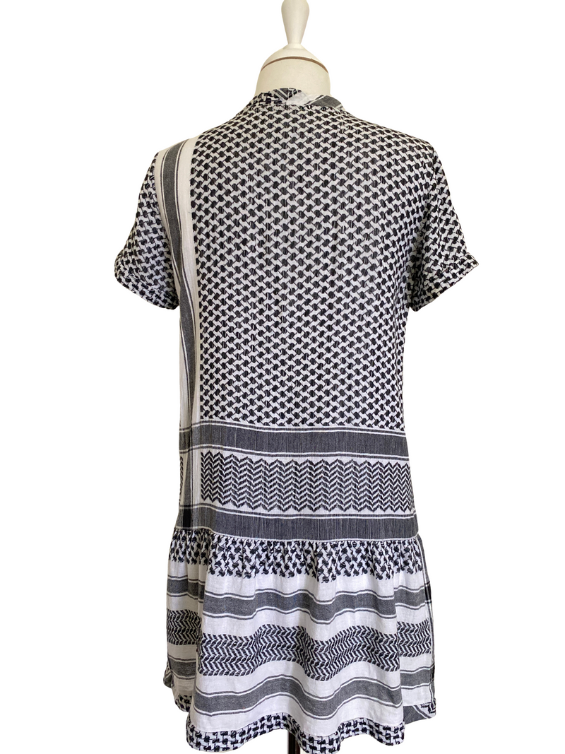 CECILIE COPENHAGEN - DRESS 2 BLACK & WHITE SHORT SLEEVES - SZ S