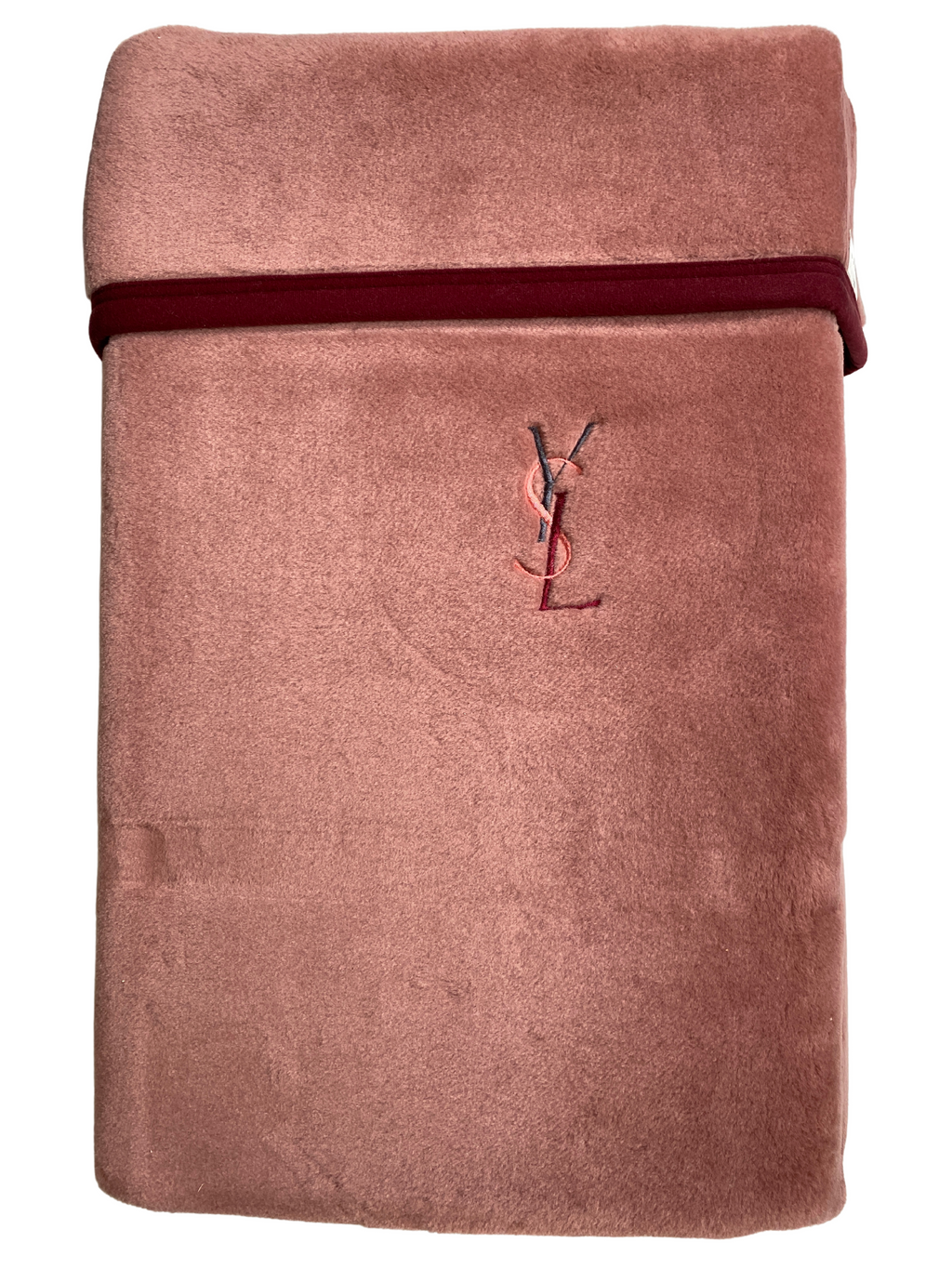 YSL - EMBROIDERED LOGO FLEECE BLANKET - NEW - 140 x 200 CM