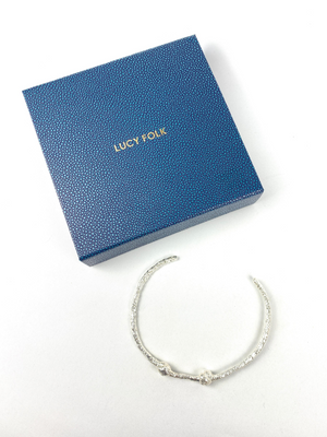 LUCY FOLK DOUGH KNOT CHOKER NECKLACE STERLING SILVER NEW RE
