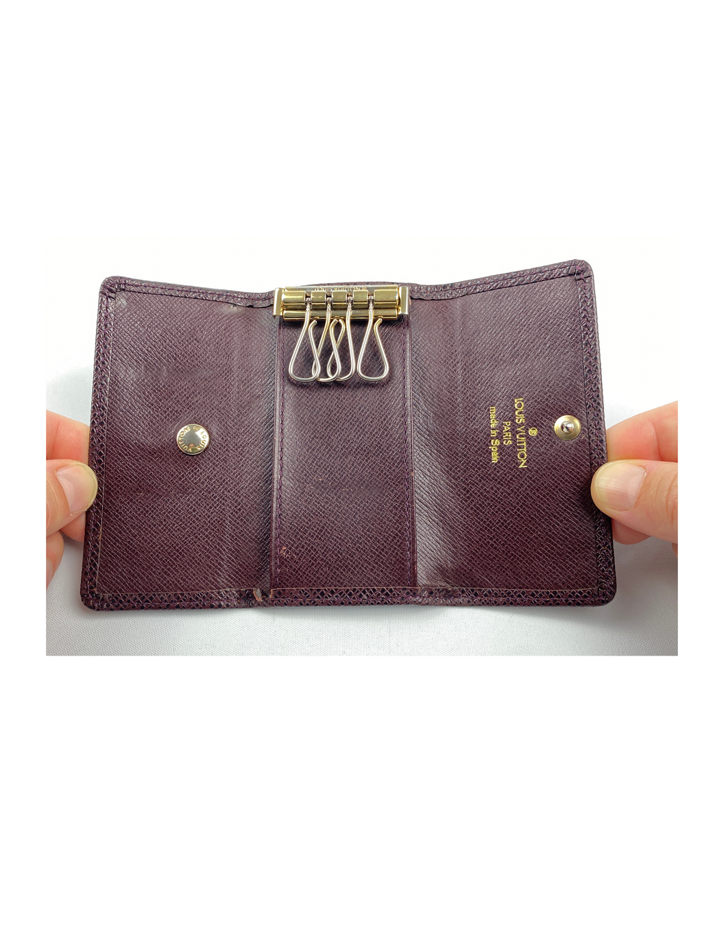 LOUIS VUITTON - BROWN TAIGA LEATHER MULTICLES 4 KEY HOLDER