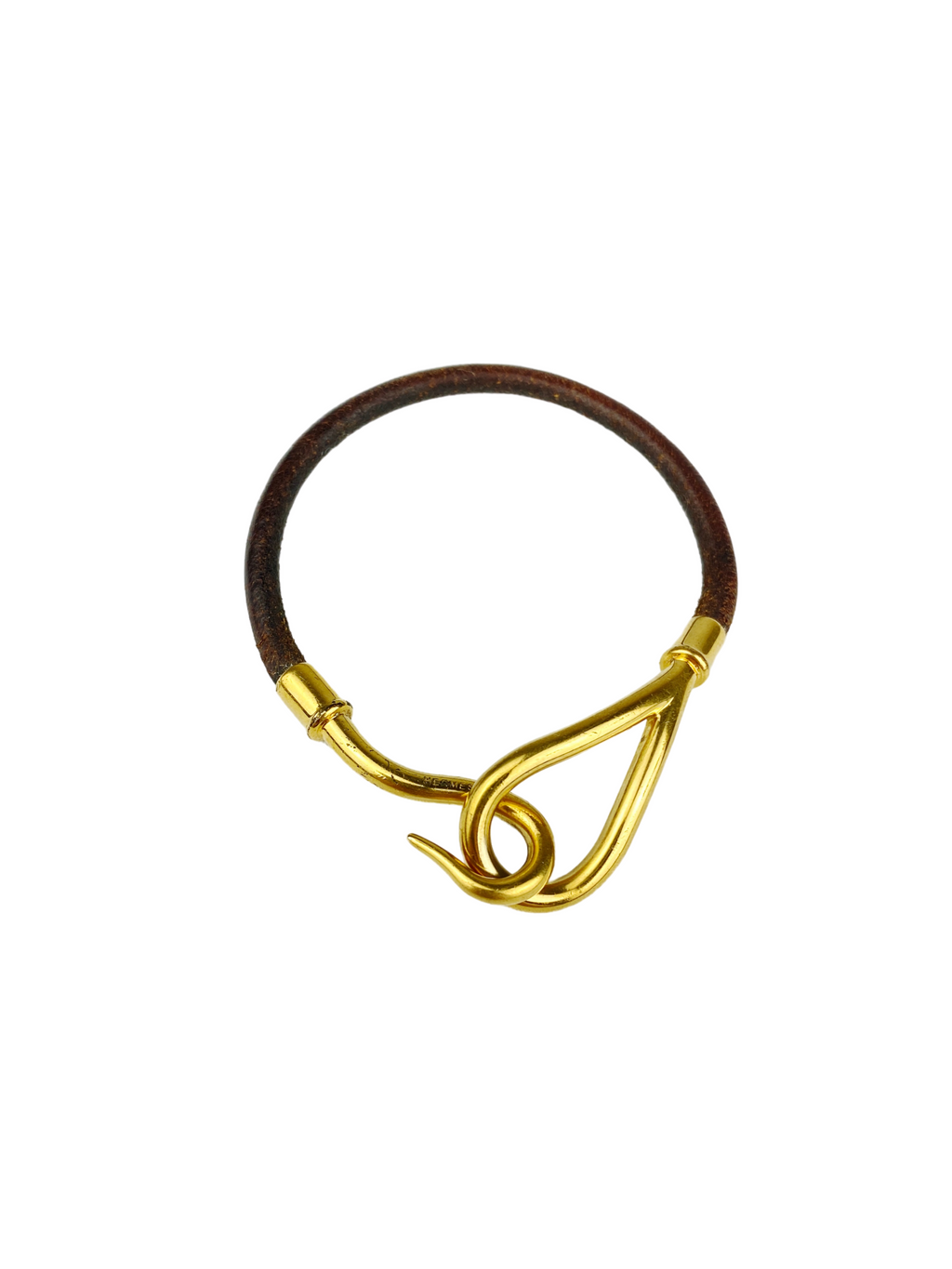 HERMES - JUMBO BRACELET IN BROWN WITH GOLD HARDWARE