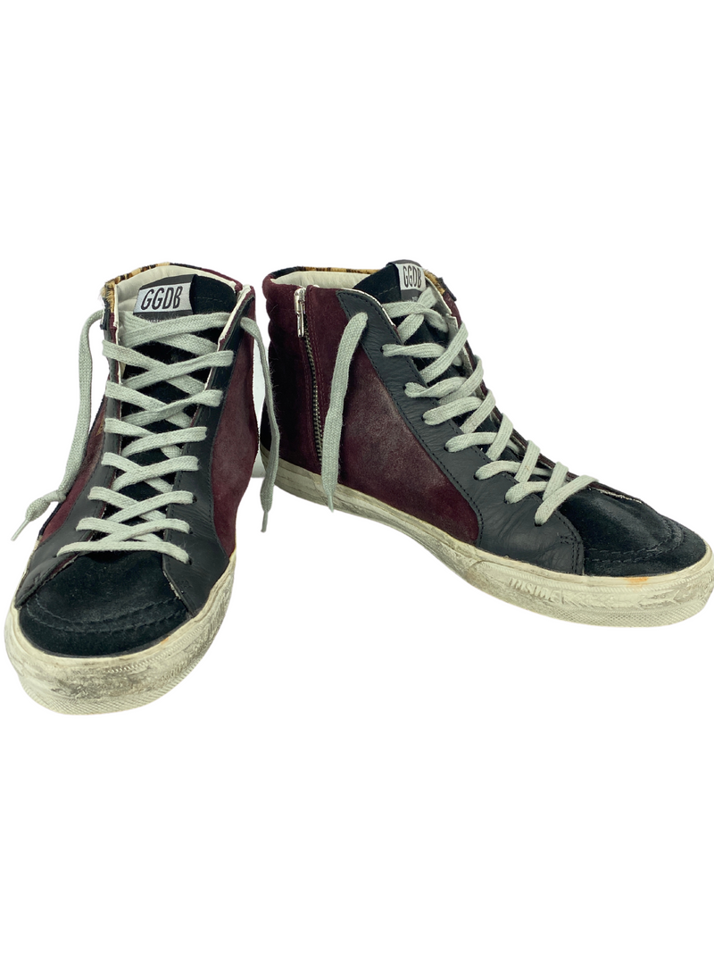 GOLDEN GOOSE - SLIDE HI TOP SNEAKER ANIMAL FUCHSIA STAR - SZ 41