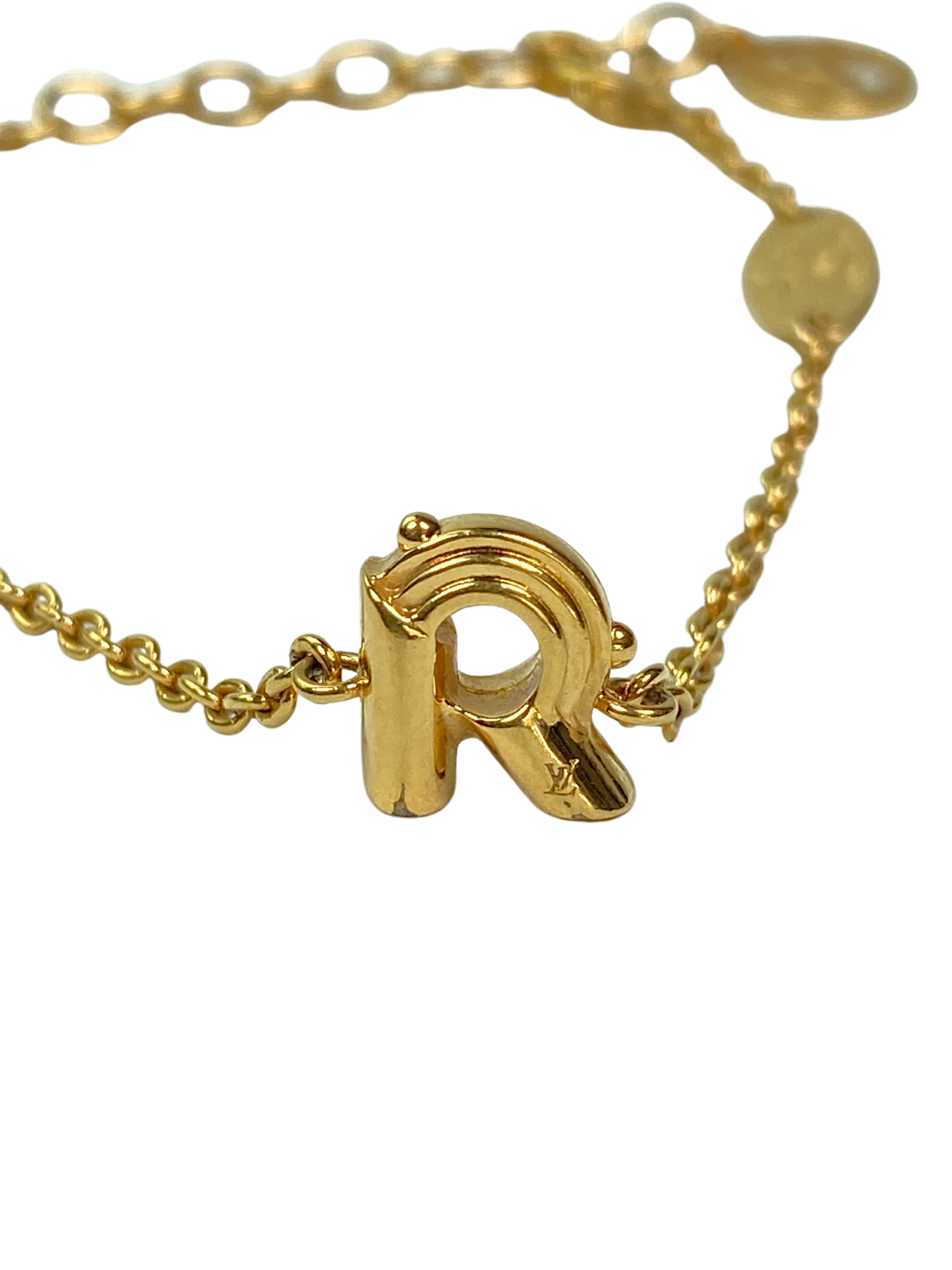 Louis Vuitton LV & Me Letter 'M' Bracelet - Gold-Tone Metal Charm, Bracelets  - LOU227327