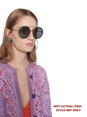 GUCCI - ROUND FRAME METAL SUNGLASSES (GG0061S)