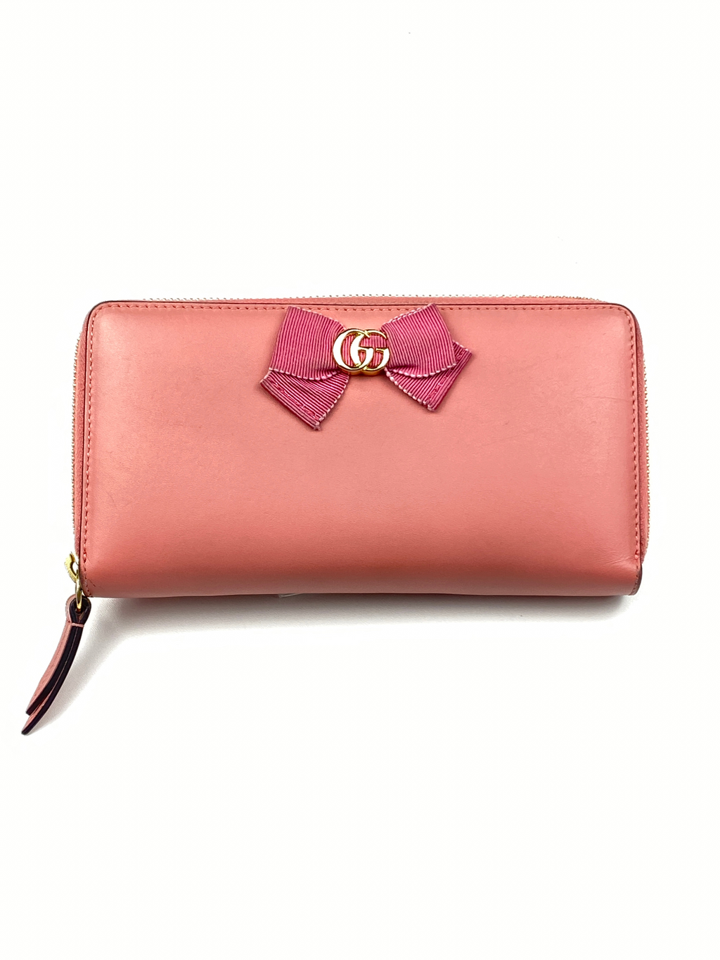 GUCCI - PINK MARMONT BOW ZIP AROUND WALLET